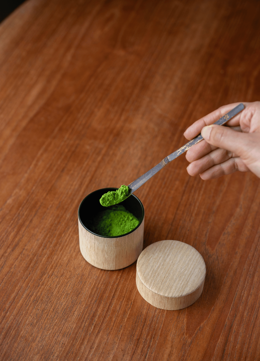 Oak Wooden Matcha Tin