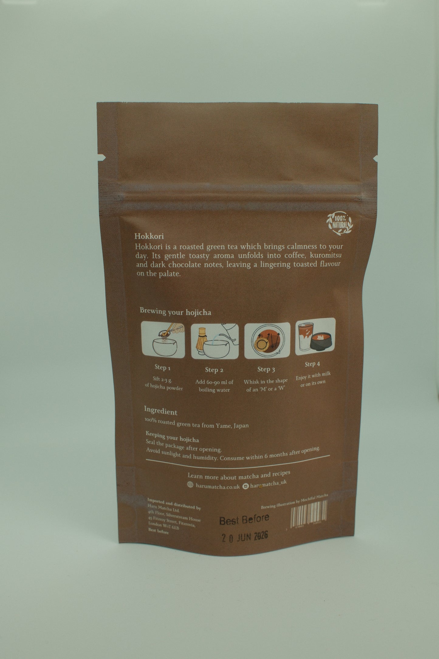 Hokkari Hojicha Powder - Roasted Green Tea Powder from Yame, Fukuoka